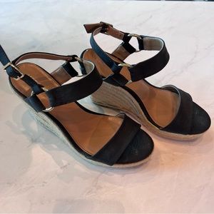 Wedge Sandals, Black